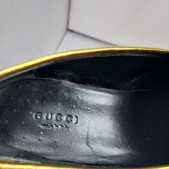 Gucci Jordaan Gold Black Leopard Horsebit Loafer Shoe - Picture 7 of 11